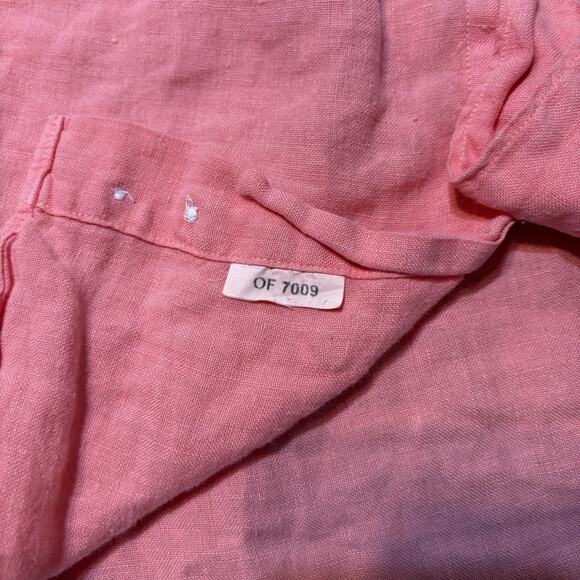 Vilebrequin Shirt Mens XL Pink 100% Linen Long Sleeve Button Beach Preppy - Picture 6 of 12